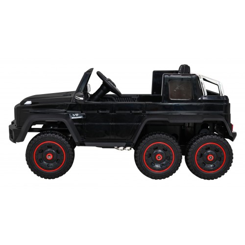 Mercedes G63 AMG Autíčko na batériu Čiernw + Ovládač + 6 kolies EVA + Pomalý štart + MP3 LED