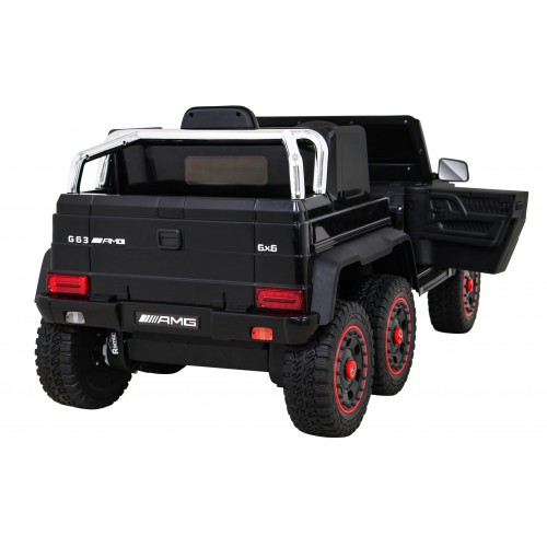 Mercedes G63 AMG Autíčko na batériu Čiernw + Ovládač + 6 kolies EVA + Pomalý štart + MP3 LED