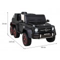 Mercedes G63 AMG Autíčko na batériu Čiernw + Ovládač + 6 kolies EVA + Pomalý štart + MP3 LED