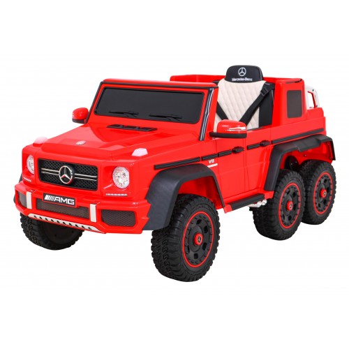 Mercedes G63 AMG Autíčko na batériu Červené + Ovládač + 6 kolies EVA + Pomalý štart + MP3 LED