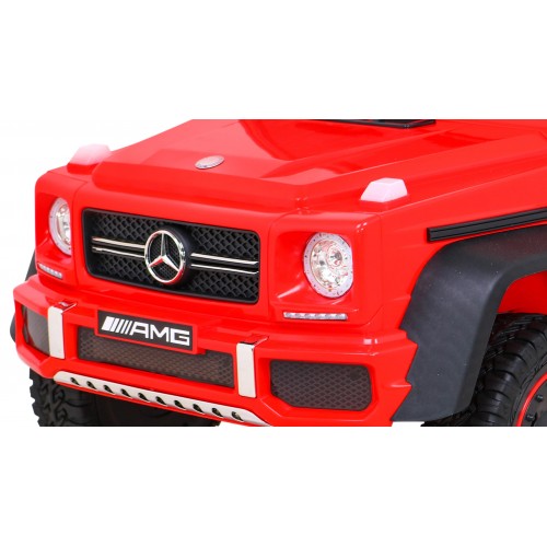 Mercedes G63 AMG Autíčko na batériu Červené + Ovládač + 6 kolies EVA + Pomalý štart + MP3 LED