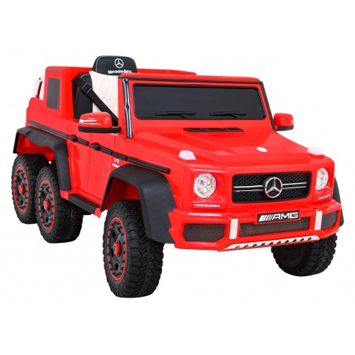 Mercedes G63 AMG Autíčko na batériu Červené + Ovládač + 6 kolies EVA + Pomalý štart + MP3 LED