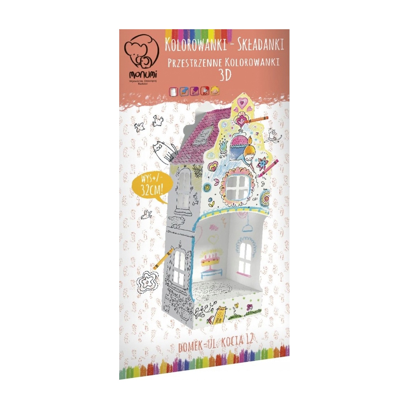 Domček "ul. Mačacia 12" priestorová farebná kniha 3D