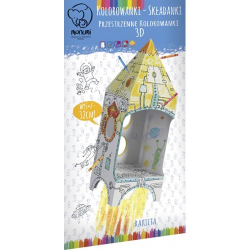 "Raketa" priestorová farebná kniha 3D pre deti