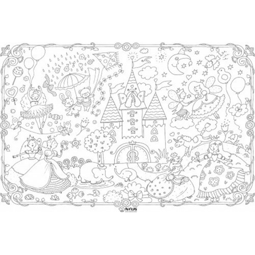 "Princezné" podlahová vymaľovanka XXL plagát