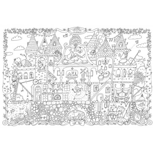 "Zámok princezien" podlahová vymaľovanka XXL plagát