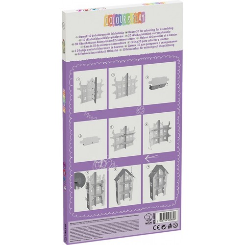 Domček "ul. Fialková 4" priestorová vymaľovánka  XXL pre deti