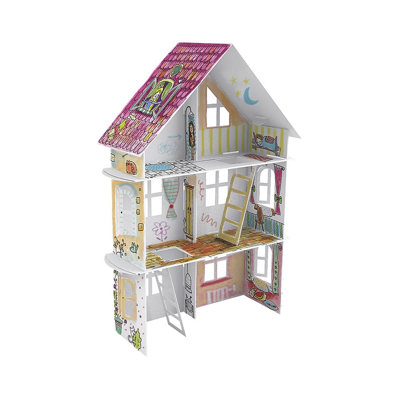 Domček "ul. Jarná 14" priestorová vymaľovánka  XXL pre deti