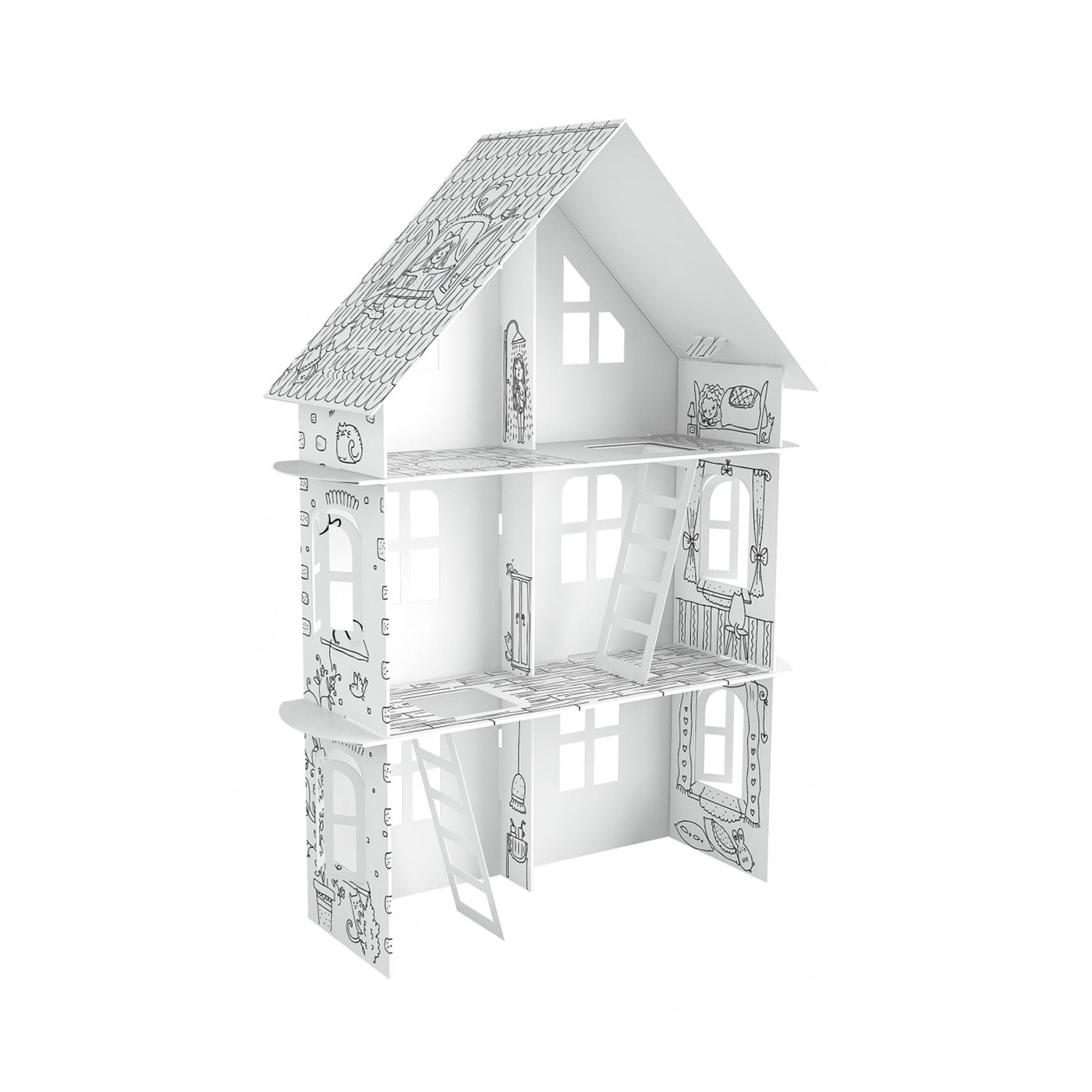 Domček "ul. Jarná 14" priestorová vymaľovánka  XXL pre deti