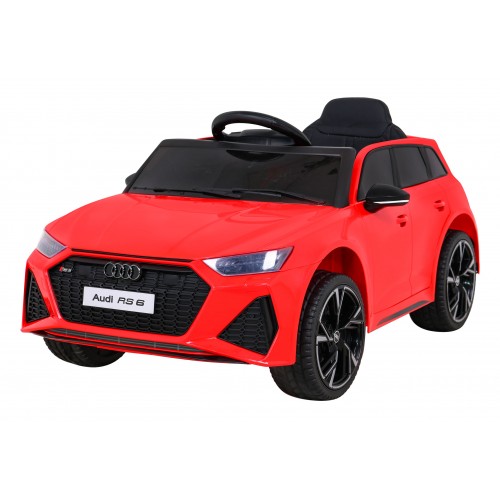 Audi RS 6 Elektrické autíčko pre deti Červené + Ovládač + Kolesá EVA + Pomalý štart + Audio LED