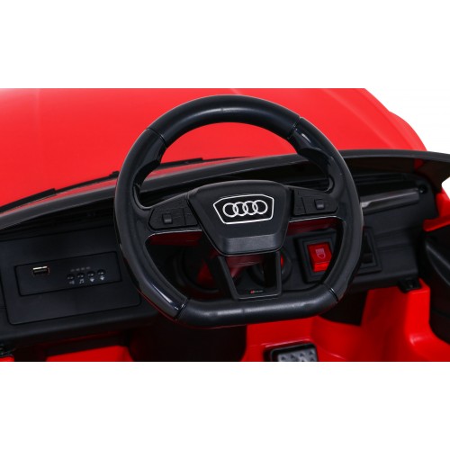 Audi RS 6 Elektrické autíčko pre deti Červené + Ovládač + Kolesá EVA + Pomalý štart + Audio LED