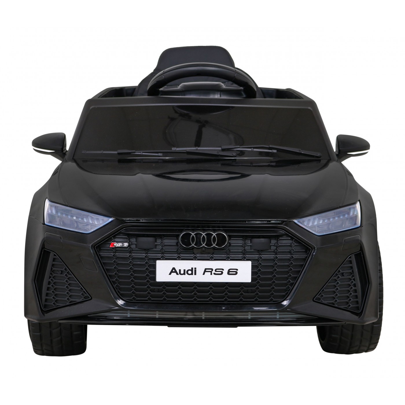 Audi RS 6 Elektrické autíčko pre deti Čierne + Ovládač + Kolesá EVA + Pomalý štart + Audio LED