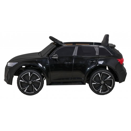 Audi RS 6 Elektrické autíčko pre deti Čierne + Ovládač + Kolesá EVA + Pomalý štart + Audio LED
