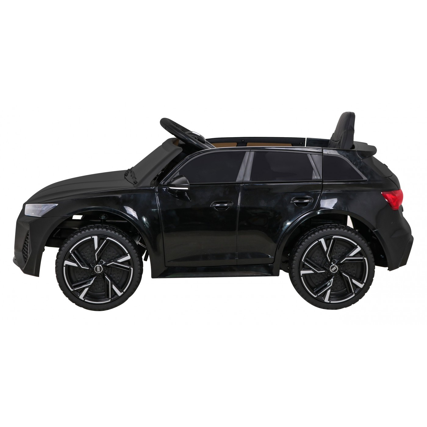 Audi RS 6 Elektrické autíčko pre deti Čierne + Ovládač + Kolesá EVA + Pomalý štart + Audio LED