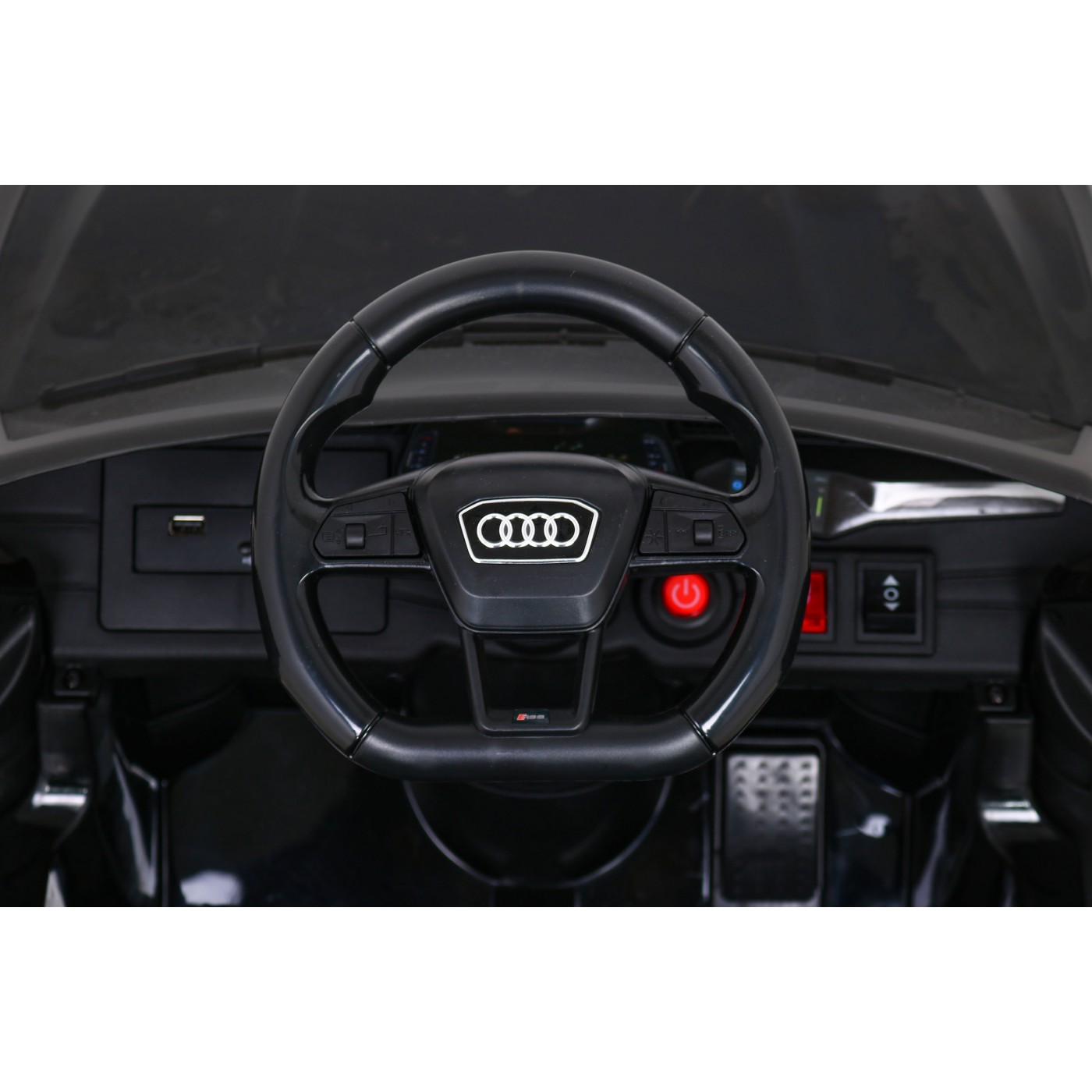 Audi RS 6 Elektrické autíčko pre deti Čierne + Ovládač + Kolesá EVA + Pomalý štart + Audio LED