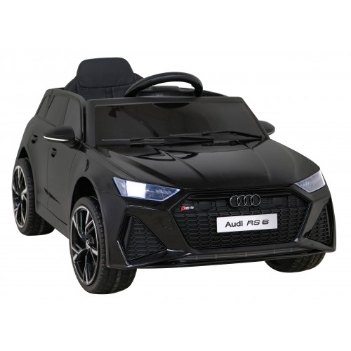 Audi RS 6 Elektrické autíčko pre deti Čierne + Ovládač + Kolesá EVA + Pomalý štart + Audio LED