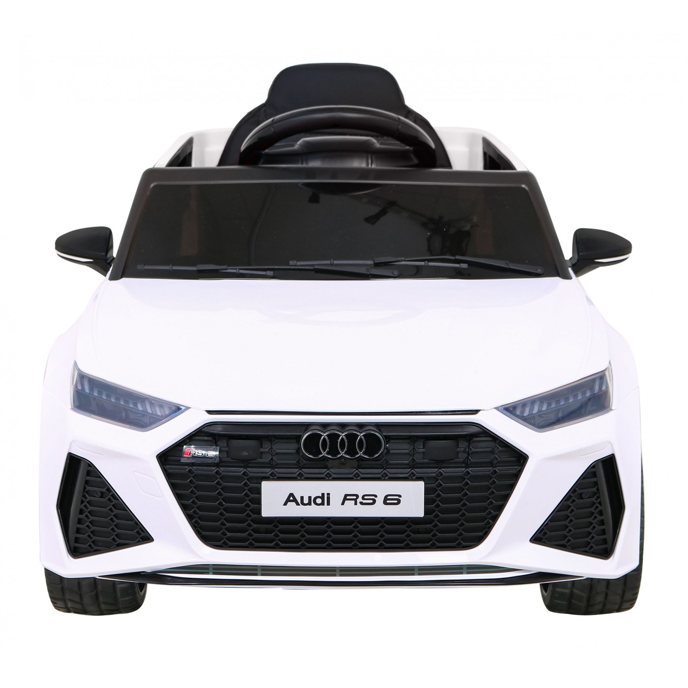 Audi RS 6 Elektrické autíčko pre deti Biele + Ovládač + Kolesá EVA + Pomalý štart + Audio LED