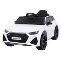 Audi RS 6 Elektrické autíčko pre deti Biele + Ovládač + Kolesá EVA + Pomalý štart + Audio LED