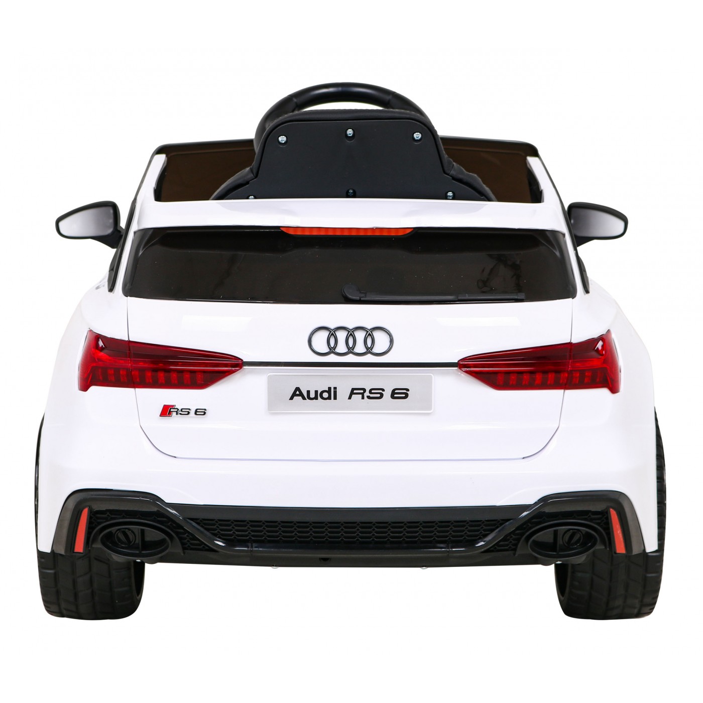 Audi RS 6 Elektrické autíčko pre deti Biele + Ovládač + Kolesá EVA + Pomalý štart + Audio LED