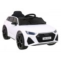 Audi RS 6 Elektrické autíčko pre deti Biele + Ovládač + Kolesá EVA + Pomalý štart + Audio LED