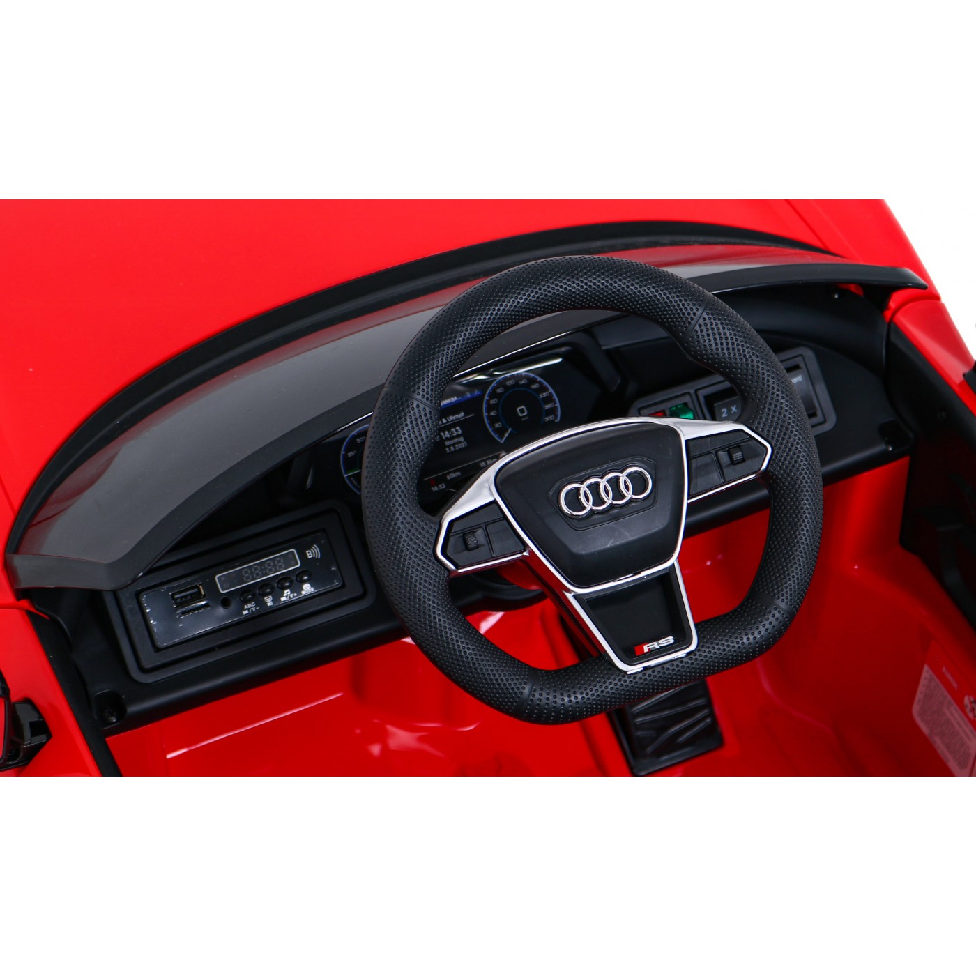 Audi RS E-Tron GT na batériu Červený + Ovládač + Pohon 4x4 + Rádio MP3 + LED + EVA