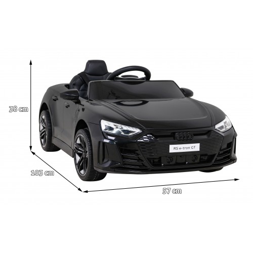 Audi RS E-Tron GT na batériu Čierny + Ovládač + Pohon 4x4 + Rádio MP3 + LED + EVA
