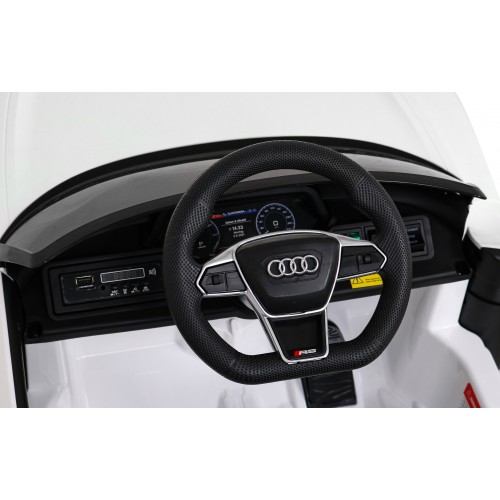 Audi RS E-Tron GT na batériu Biely + Ovládač + Pohon 4x4 + Rádio MP3 + LED + EVA