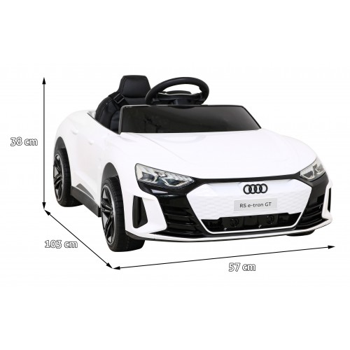 Audi RS E-Tron GT na batériu Biely + Ovládač + Pohon 4x4 + Rádio MP3 + LED + EVA