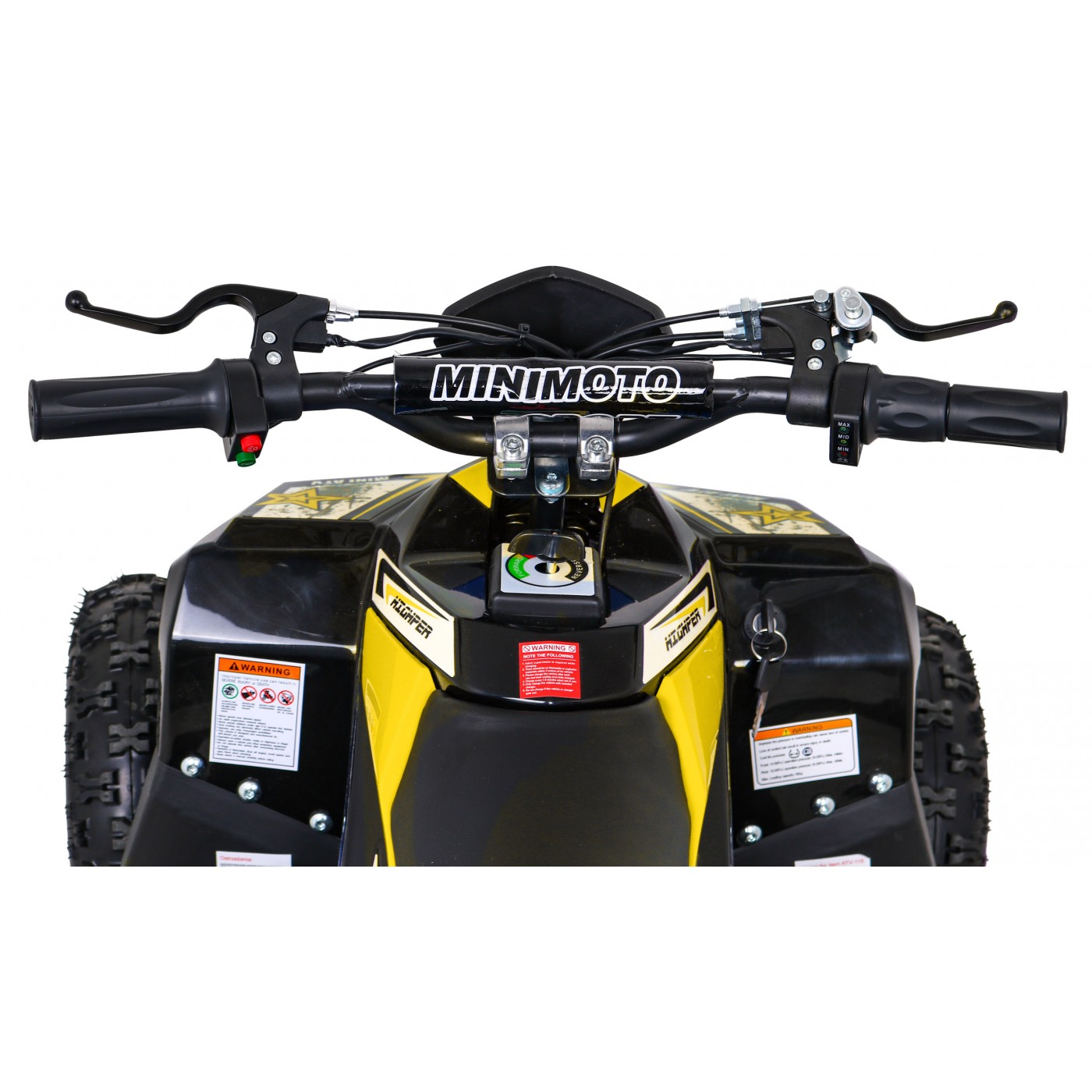 Quad E-STAR na batériu Žltý 35km/h + Bezkefkový motor 1000W + Nafukovacie kolesá + Regulácia sedadla