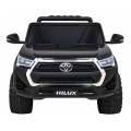 Toyota Hilux na batériu pre deti Čierna + Pohon 4x4 + Ovládač + 2 batožinové priestory + Rádio MP3 + LED