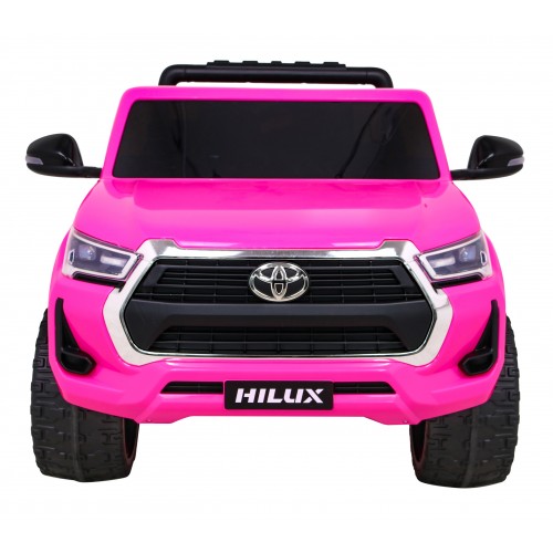 Toyota Hilux na batériu pre deti Ružová + Pohon 4x4 + Ovládač + 2 batožinové priestory + Rádio MP3 + LED