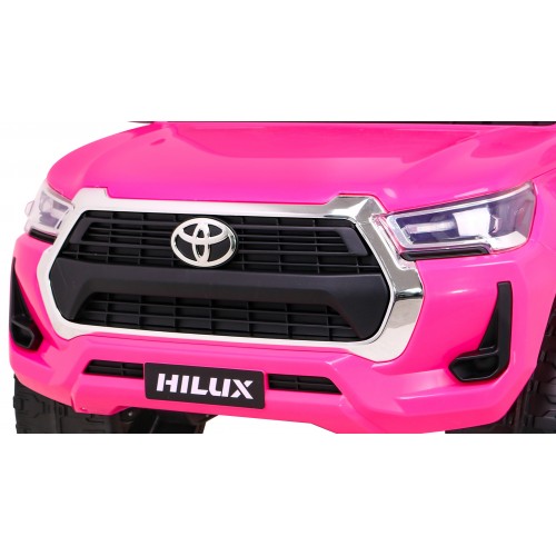 Toyota Hilux na batériu pre deti Ružová + Pohon 4x4 + Ovládač + 2 batožinové priestory + Rádio MP3 + LED