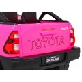 Toyota Hilux na batériu pre deti Ružová + Pohon 4x4 + Ovládač + 2 batožinové priestory + Rádio MP3 + LED