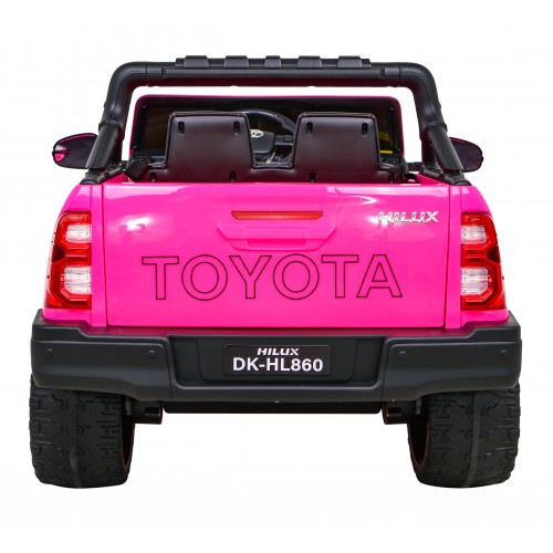 Toyota Hilux na batériu pre deti Ružová + Pohon 4x4 + Ovládač + 2 batožinové priestory + Rádio MP3 + LED