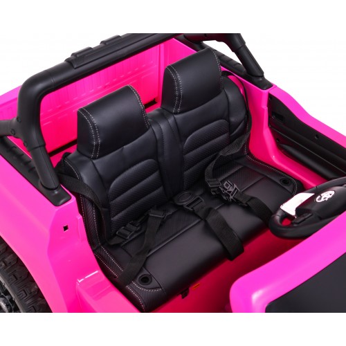 Toyota Hilux na batériu pre deti Ružová + Pohon 4x4 + Ovládač + 2 batožinové priestory + Rádio MP3 + LED