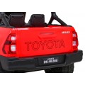 Toyota Hilux na batériu pre deti Červená + Pohon 4x4 + Ovládač + 2 batožinové priestory + Rádio MP3 + LED