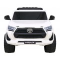 Toyota Hilux na batériu pre deti Biela + Pohon 4x4 + Ovládač + 2 batožinové priestory + Rádio MP3 + LED