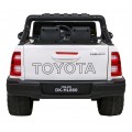 Toyota Hilux na batériu pre deti Biela + Pohon 4x4 + Ovládač + 2 batožinové priestory + Rádio MP3 + LED