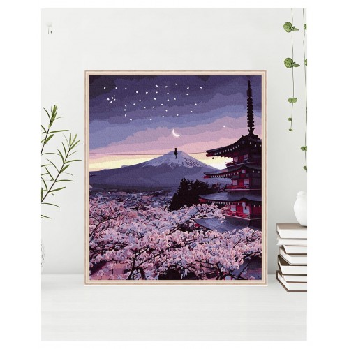 Maľovanie podľa čísiel Večer v Japonsku 40x50 Plátno + Farby + Štetce