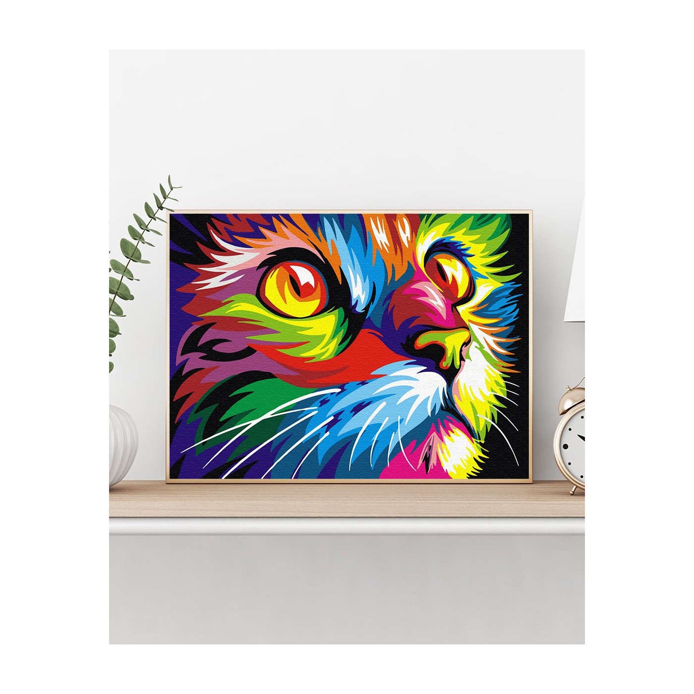 Maľovanie podľa čísiel Dúhová Mačka 40x50 Plátno + Farby + Štetce