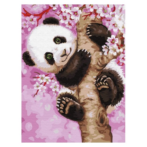 Maľovanie podľa čísiel Roztomilá Panda 30x50 Plátno + Farby + Štetce