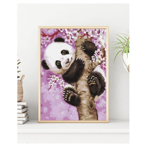 Maľovanie podľa čísiel Roztomilá Panda 30x50 Plátno + Farby + Štetce