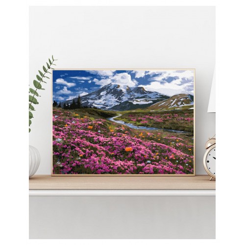 Maľovanie podľa čísiel Jar v Horách 40x50 Plátno + Farby + Štetce