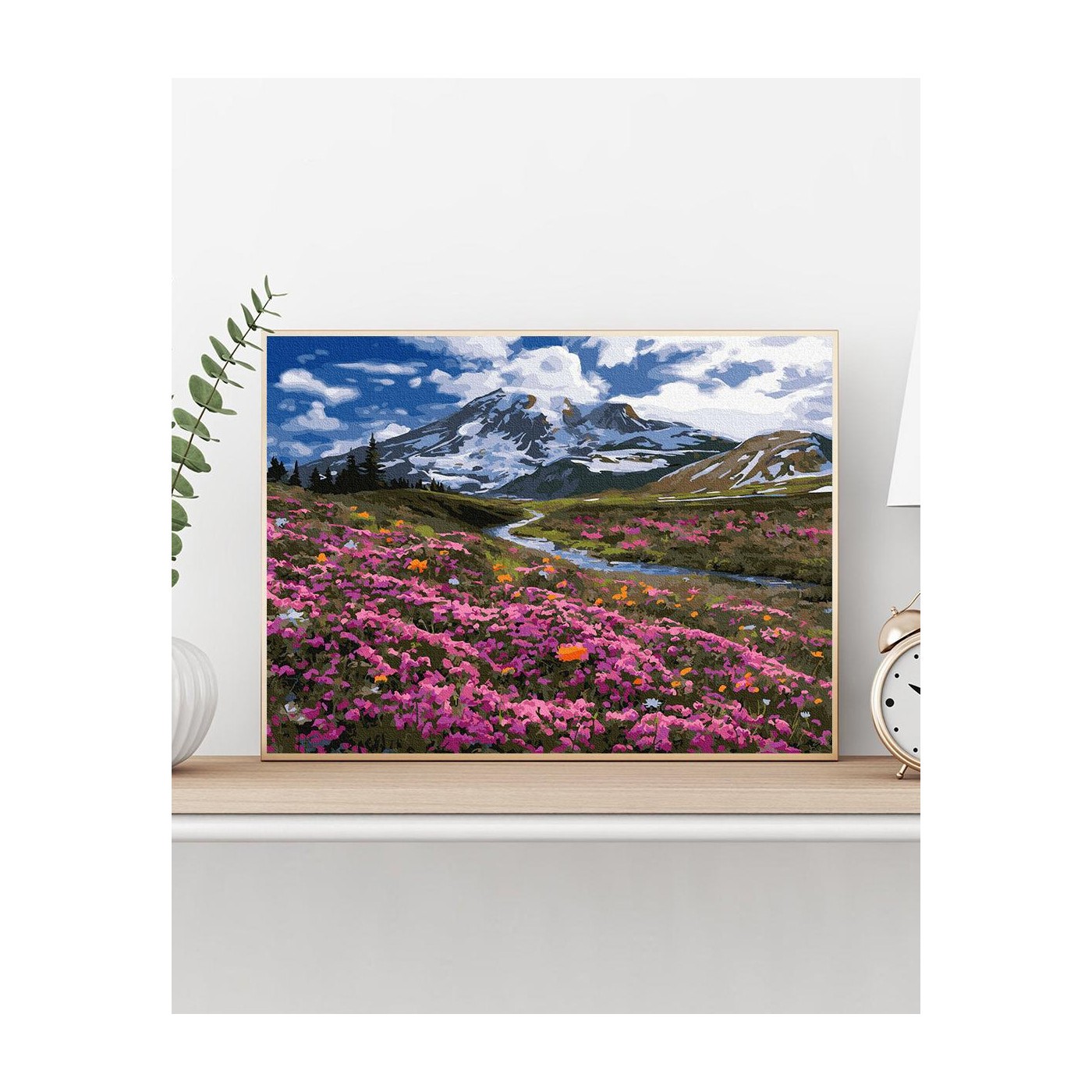 Maľovanie podľa čísiel Jar v Horách 40x50 Plátno + Farby + Štetce