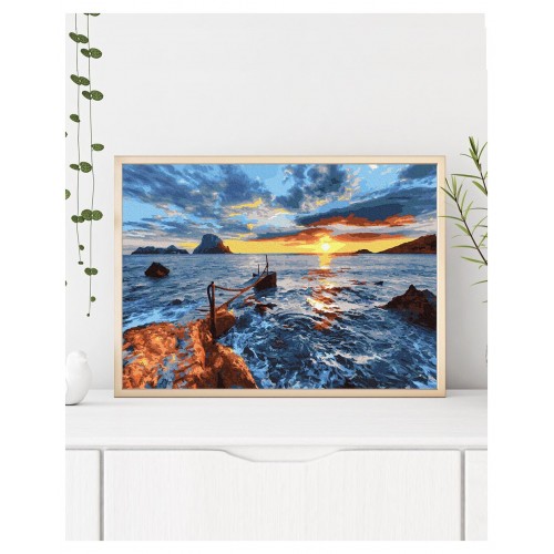 Maľovanie podľa čísiel Pri Západe 40x50 Plátno + Farby + Štetce