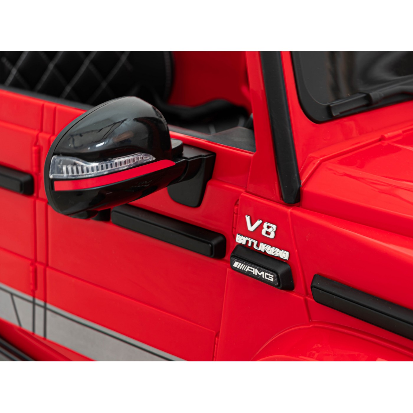 Mercedes AMG G63 pre deti Červený + Ovládač + MP3 LED + Pomalý štart + EVA + Pásy