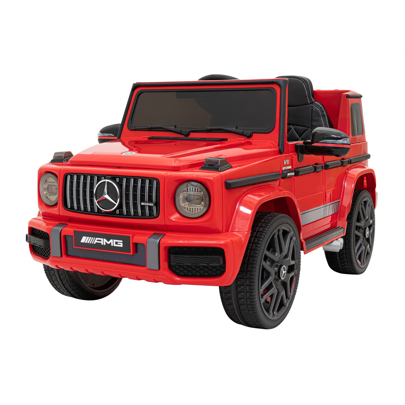 Mercedes AMG G63 pre deti Červený + Ovládač + MP3 LED + Pomalý štart + EVA + Pásy