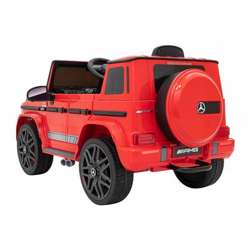 Mercedes AMG G63 pre deti Červený + Ovládač + MP3 LED + Pomalý štart + EVA + Pásy