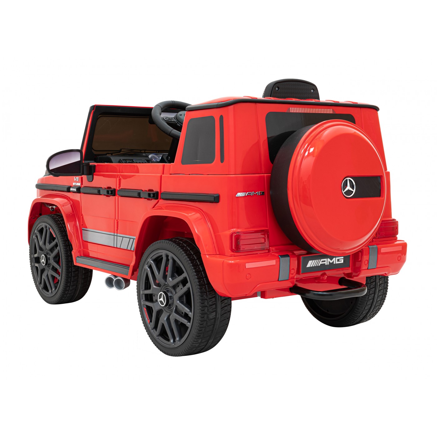 Mercedes AMG G63 pre deti Červený + Ovládač + MP3 LED + Pomalý štart + EVA + Pásy