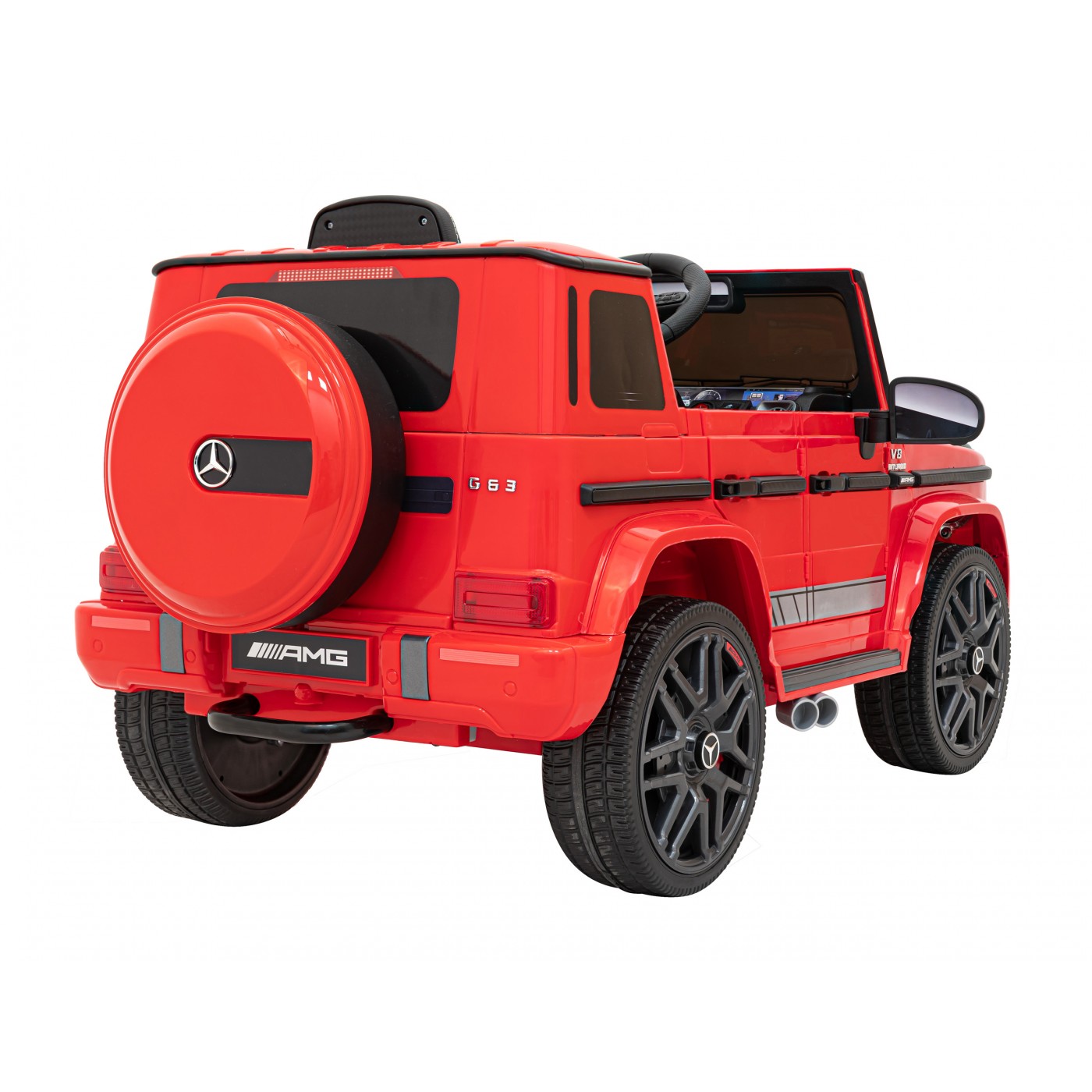 Mercedes AMG G63 pre deti Červený + Ovládač + MP3 LED + Pomalý štart + EVA + Pásy